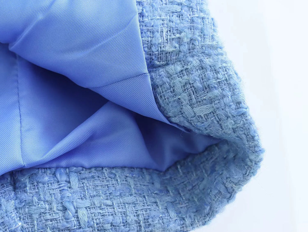 Women's Fashion Spring And Autumn Double Breasted Checkered Suit Jacket Retro Long Sleeved Pocket Suit Jacket