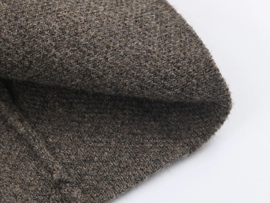 2025 Winter New Product Women's Clothing Double breasted Invisible Button Long Sleeve Big Match Scarf Knitted Short Coat Coat