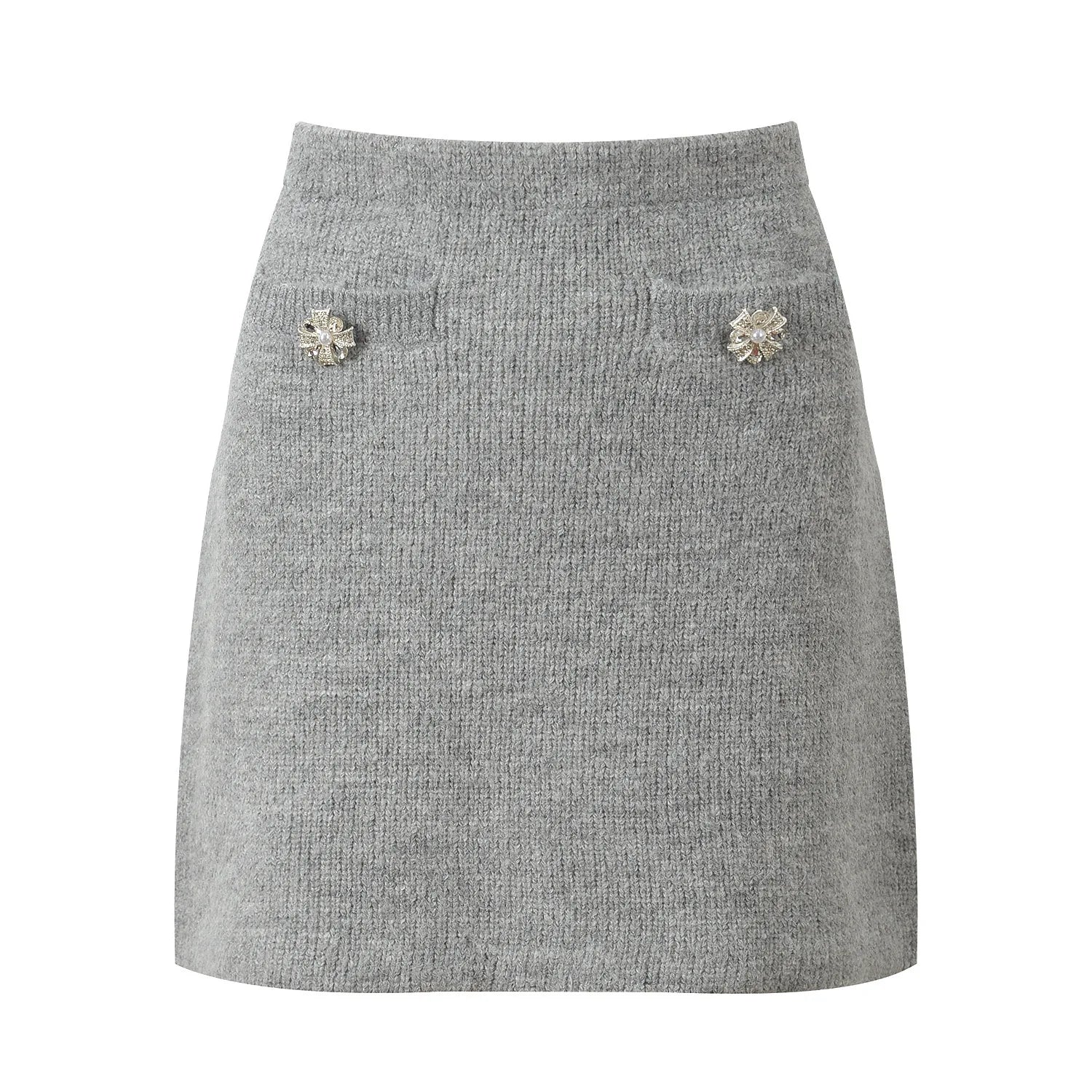 Gray Women's Sweet Knit Cardigan with Embroidered Peter 2026