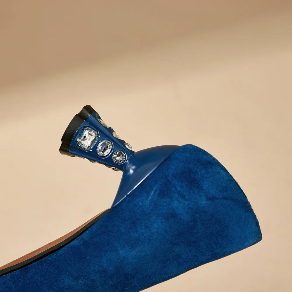Handmade Genuine Leather Colorful Pointed Toe Stiletto Mid Heels Slip On Fashion Shallow Sexy Wedding Pumps