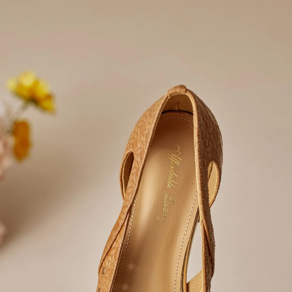 Women Concise Handmade Genuine Leather Square Toe Breathable and comfortable Mid Hells Office Lady Shoes 34-40