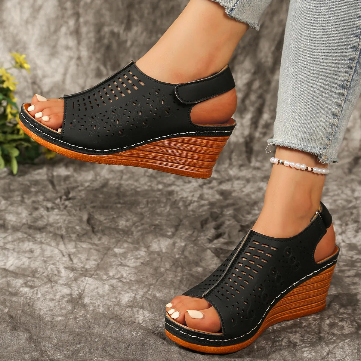 Shoes for Women 2026 Summer Fashion Platform Wedges Comfortable