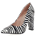 High Heels Shoes Women Large Size Sexy Animal Print Block Heels Pumps