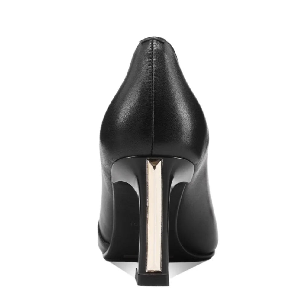 women Handmade Genuine Leather sweet pointed toe heel shoes lady classic office career work pumps  33-43