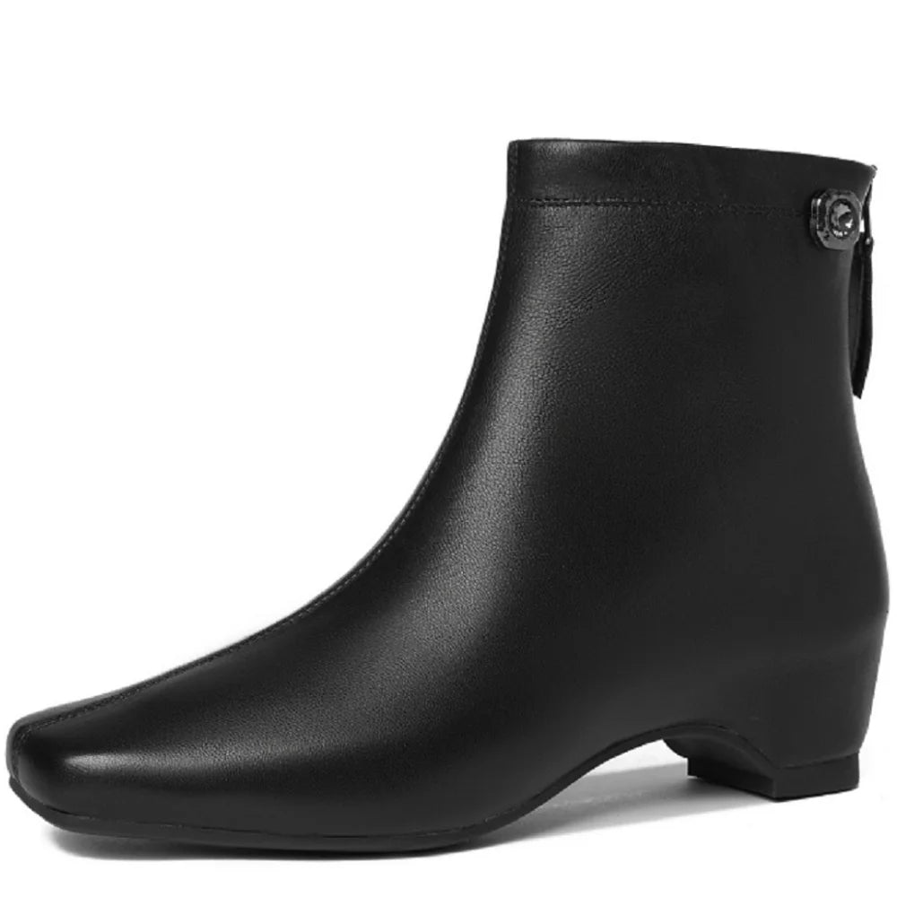 Handmade Women Genuine Leather Invisible high heels Ankle Boot Luxury Minimalist Autumn Winter Cross-Border 34-40