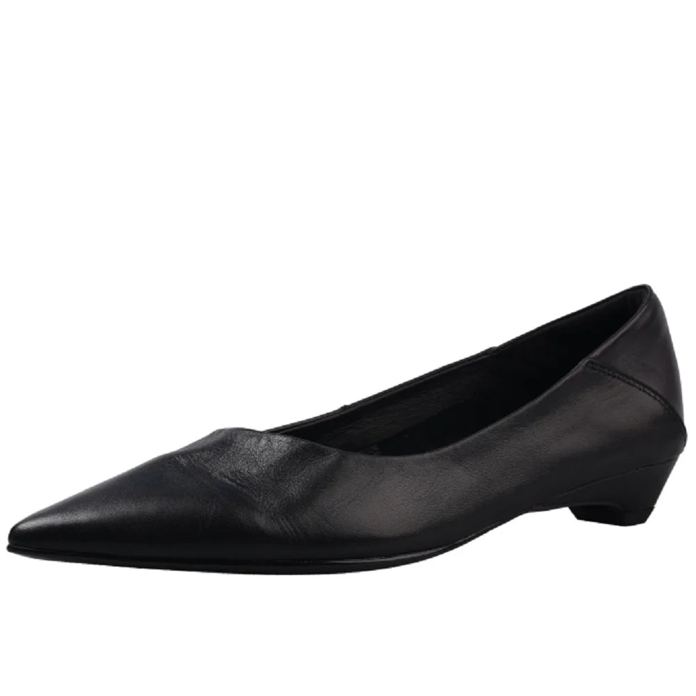 Elegant Handmade Genuine Leather Pointed Toe Mid Hells Bottom Women's Commute Comfortable Professional Shoe 34-40