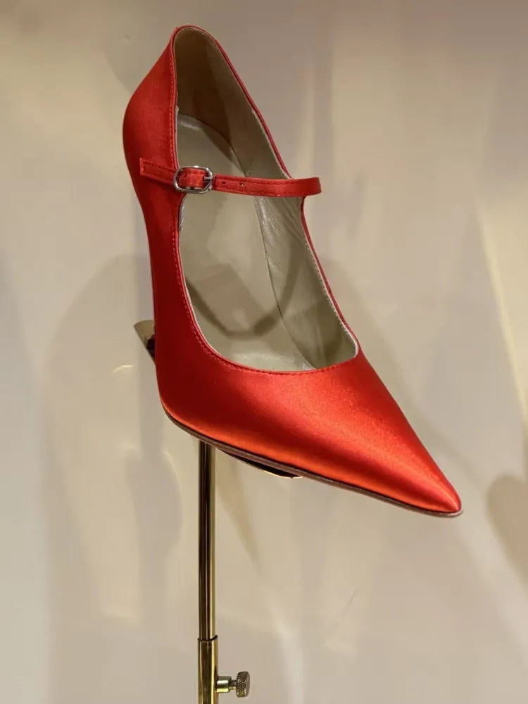 2026 Women's Summer Pointed Stiletto Lace Bow Sandals Fashion Fashion Show Party Wedding Ballet Women's High Heels