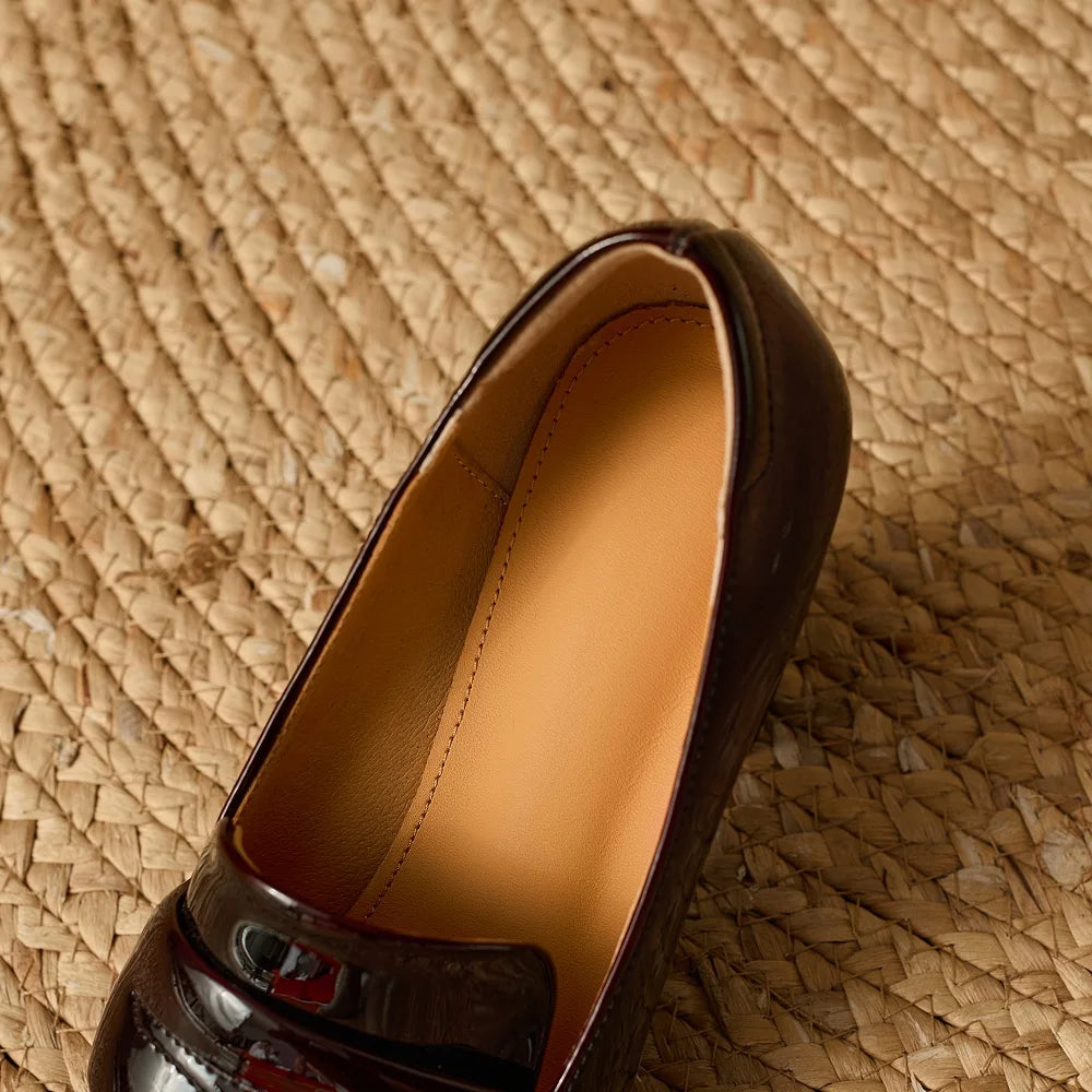 Women Handmade Genuine Leather Soft comfortable Pointed-Toe High-Heel Shoes Solid-Colour Style Extra-Tall 33-40
