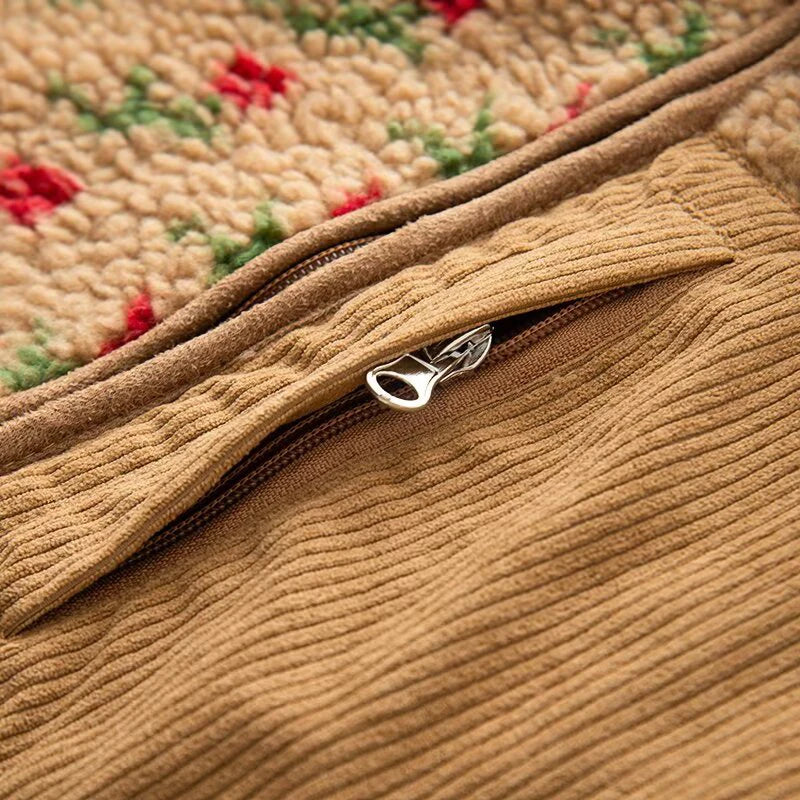 2025 autumn new women's clothing European and American style fashionable temperament casual daily lamb wool floral hoodie