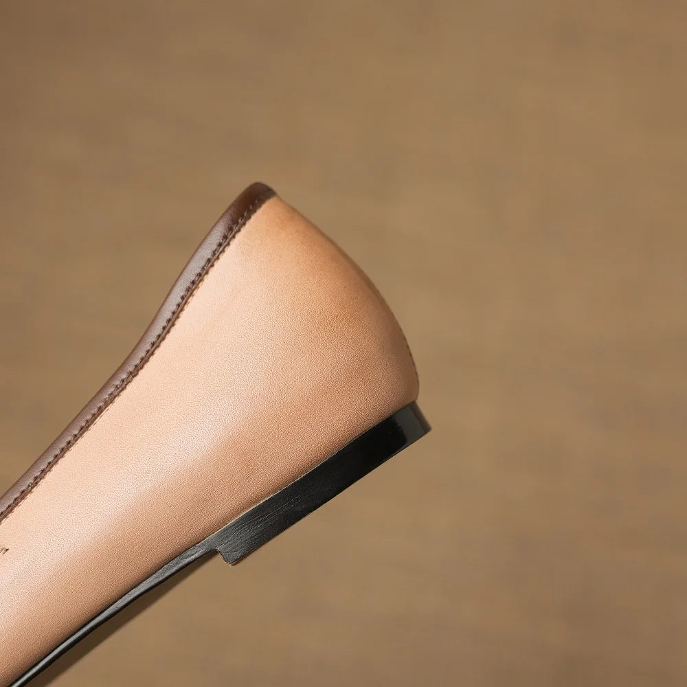 Hot Sales Ballet Flat Shoes For Women Handmade Genuine Leather Round Toe Loafers Female Comfort Leisure Walk Shoe