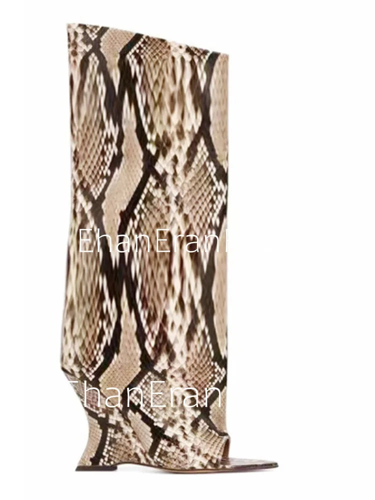 2026 SoleLadies' Spring/Summer New Fish Mouth Slope High Heel Short Boots with Pointed Toe Exposed Cool Boots, Mid Top Boots