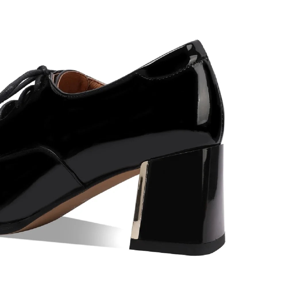 New Handmade Genuine Leather Women Shoes Square Toe Shoes Zipper High Heels Loafers Deep Mouth 33-43