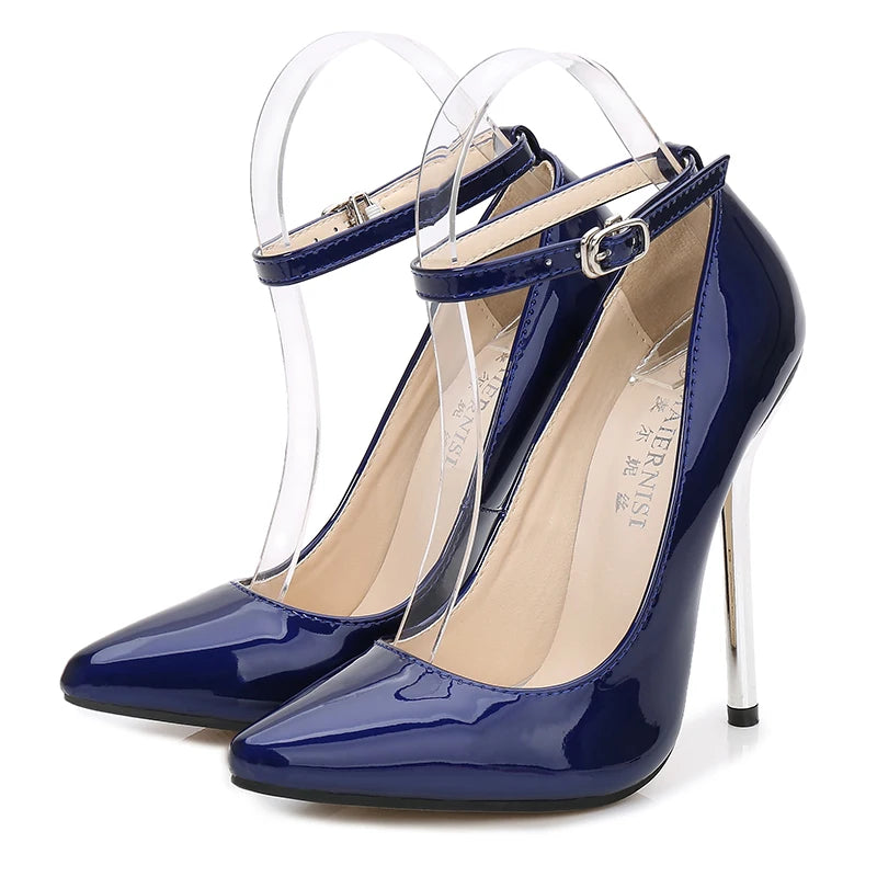 Sexy Ankle Strap High Heels Pumps Shoes Woman
