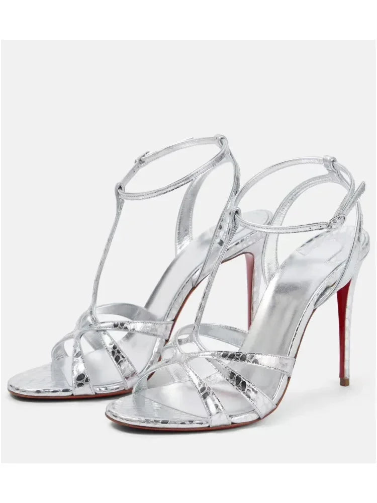 2026 European and American Summer New Women's Stiletto Sandals Fashionable and Sexy Party Banquet Fashion Show Large Sandals