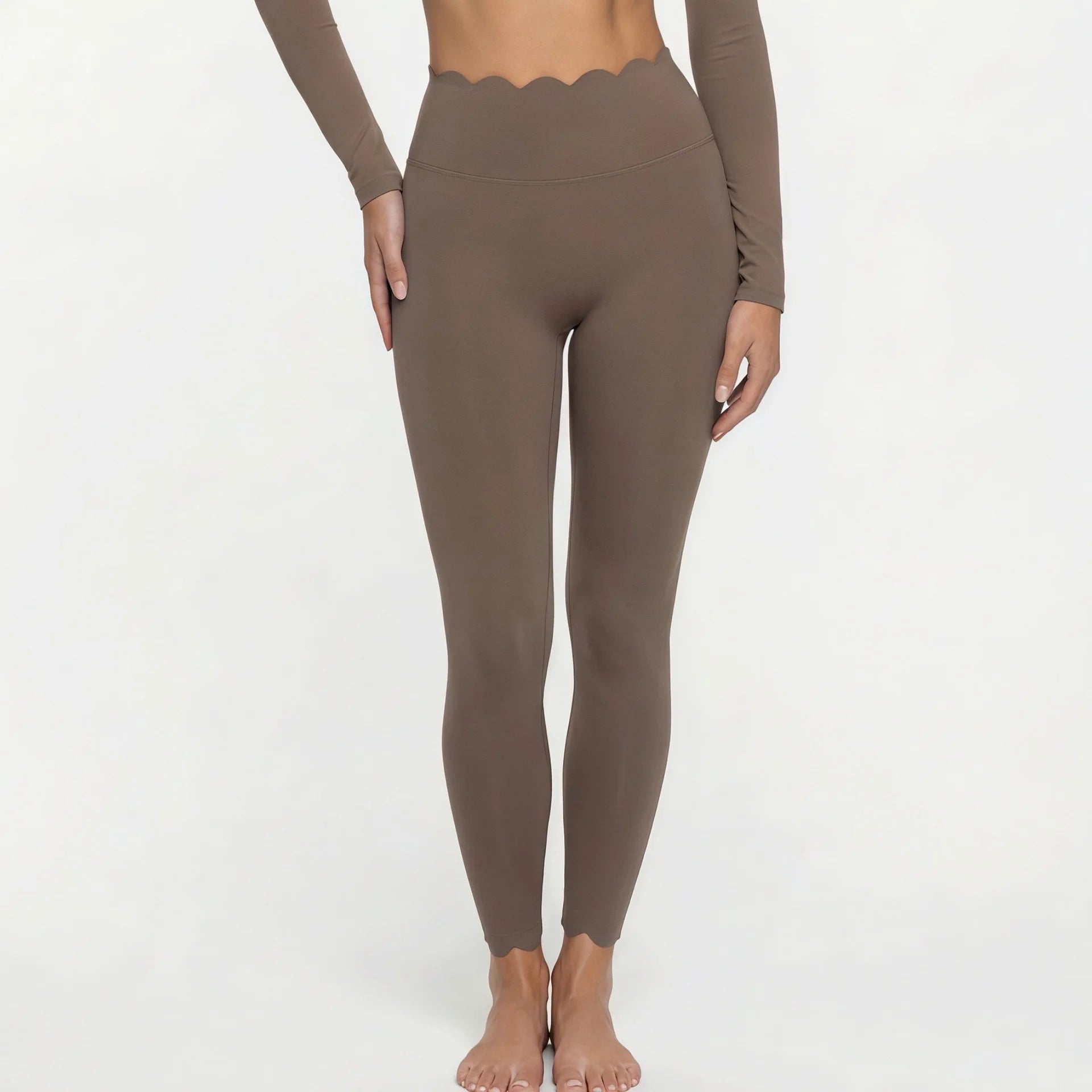 Women's Fake Two-Piece Sports Long Sleeve Halter Neck Pilates Yoga Shirt Slim Fit Fitness Sports Top Leggings Workout Tights