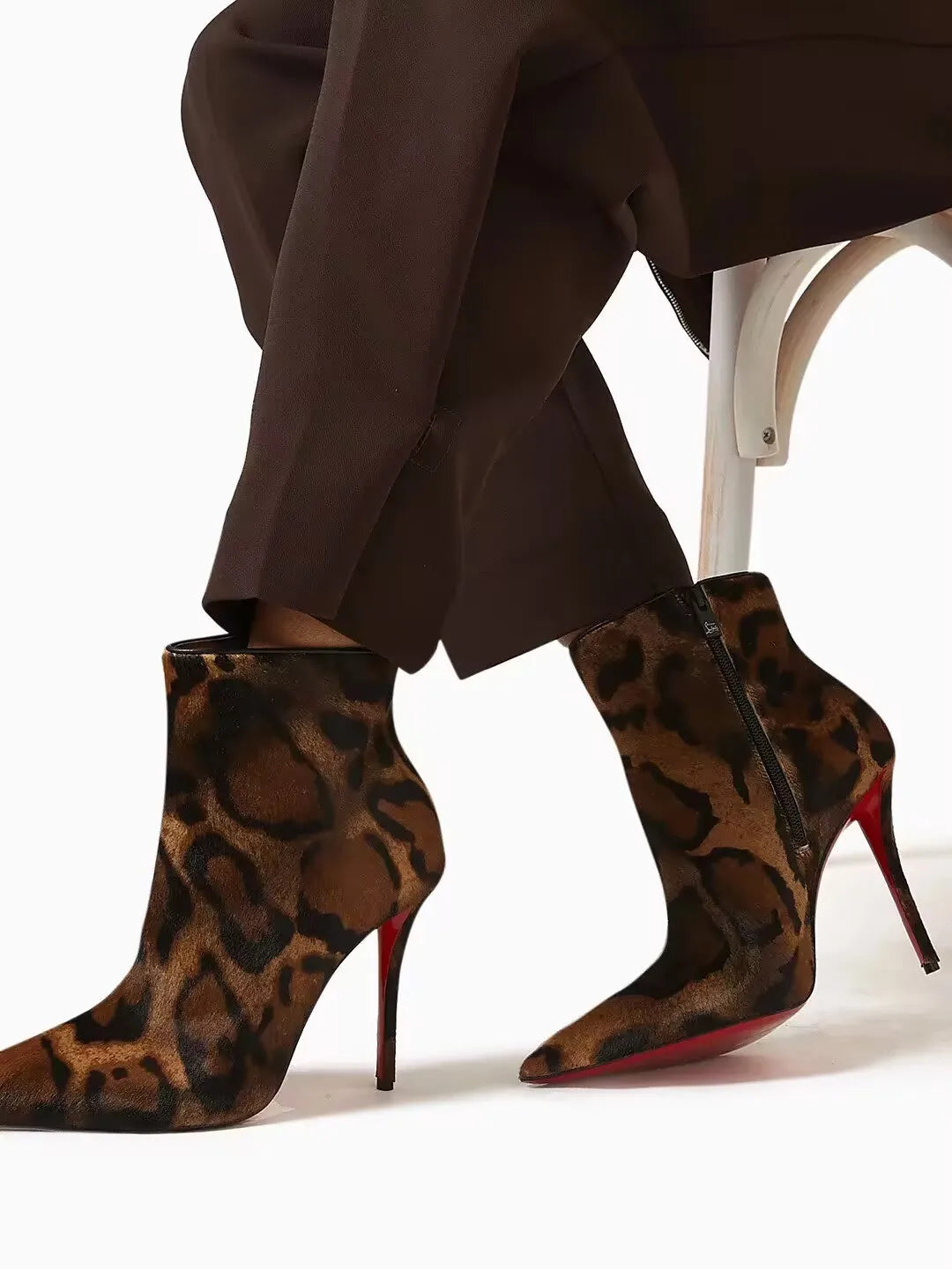 Women's New Slim Fit High-heeled Short Boots, Spring and Autumn Fashion Pointed Side Zipper Size 34-46, Knee High Women's Boots