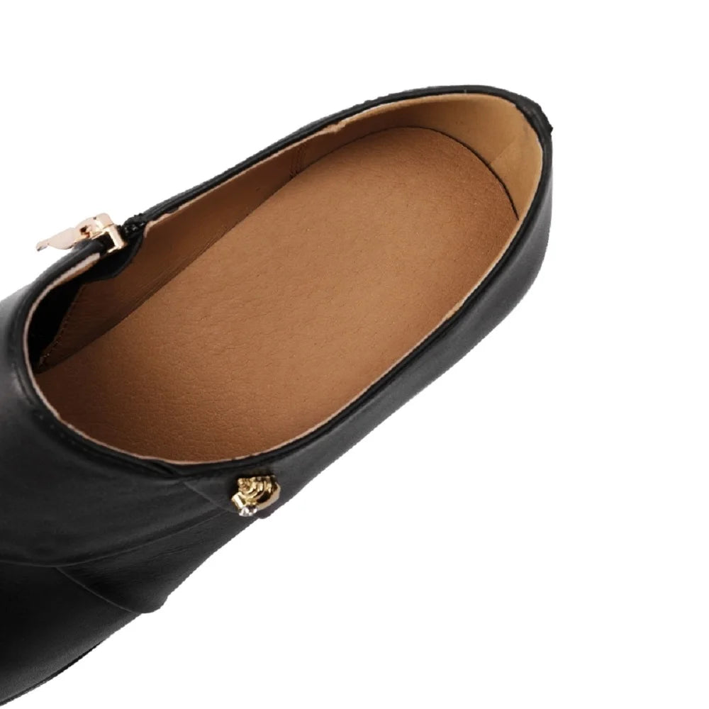 Women Handmade Genuine Leather Pointed Toe High Heel Shoes Lady Classic Office Pumps Sapatos Femininas 33-43