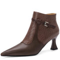 Women's Handmade Genuine Leather Soft and comfortable Short Boots New High-heeled Banquet Shoes 34-40