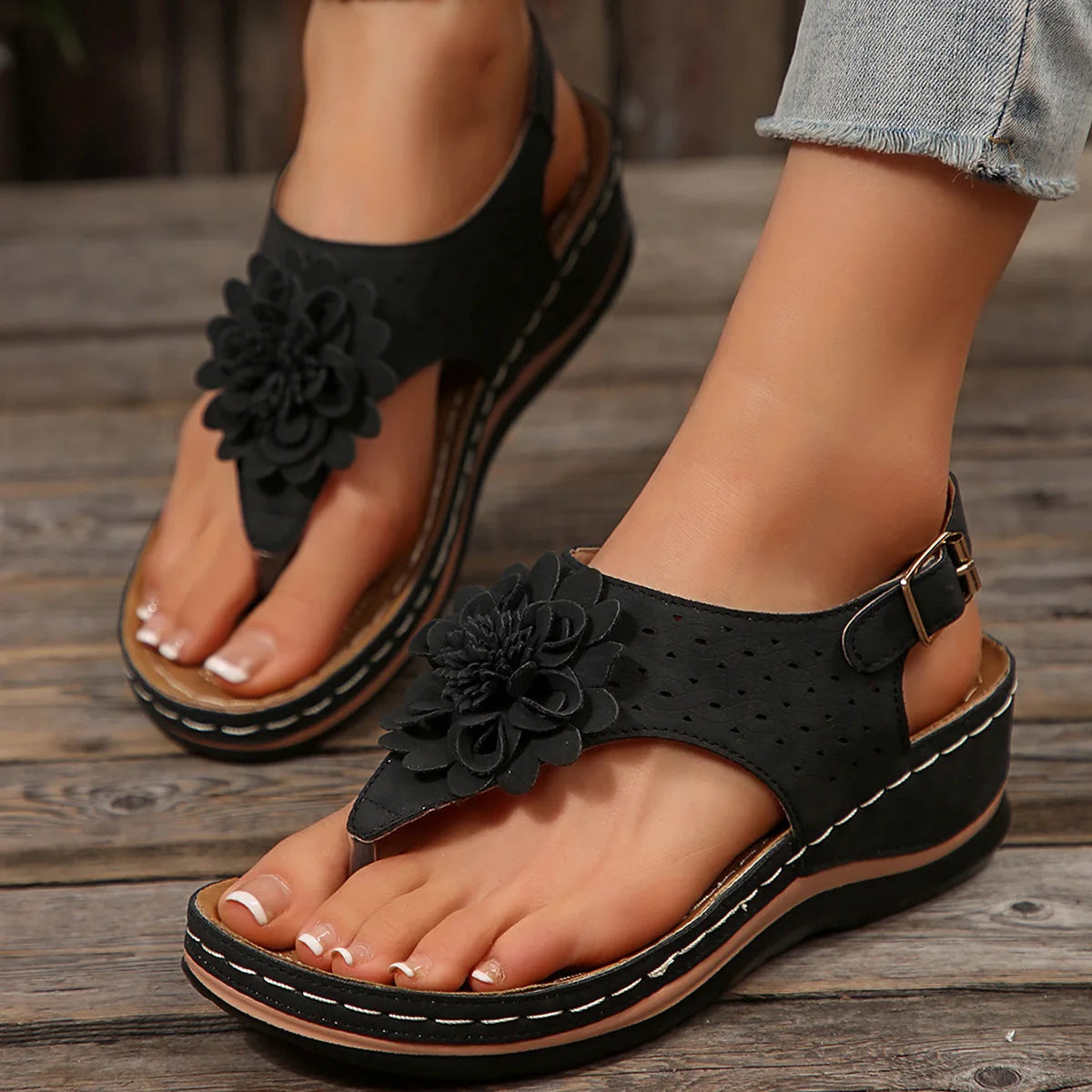 Summer Fashion Platform Wedges Buckle Strap Sandals Casual Beach