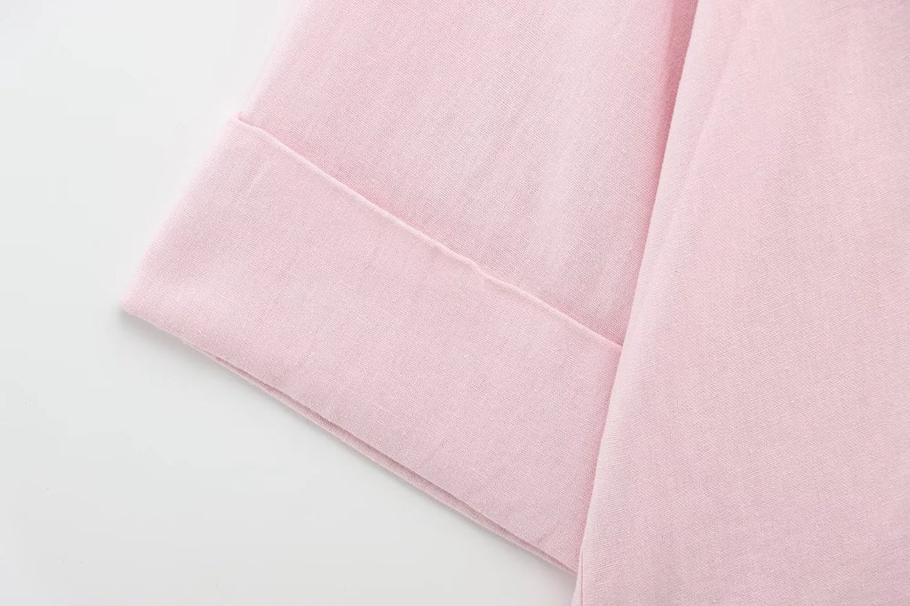 2025 Spring/Summer New Product Women's Clothing Style Light Spring Linen Blended Wide Sleeve Comfortable Shirt