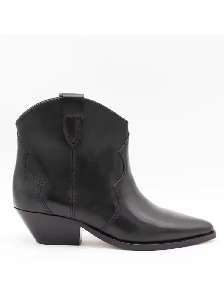 2025 Autumn and winter new women's thick heel high short boots, fashionable pointed casual plus size women's calf boots