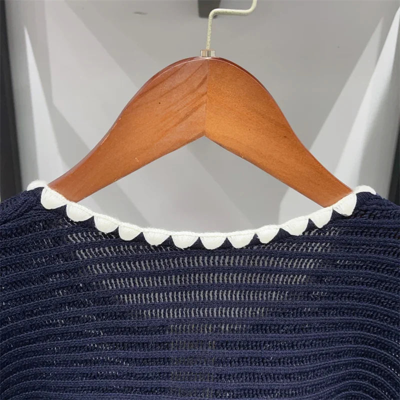 2026 Fall Women's Knit Set Gold Button Cardigan & Mini Skirt Suit