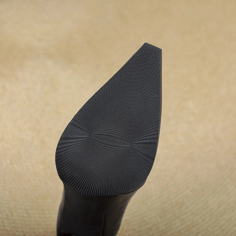 Handmade Genuine Leather Pointed Toe High Heels Shoes Dress Office Lady Casual Retro Concise Women Pumps 33-40