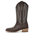 Onlymaker Women Square Toe Cowboy Boots  Wide Calf Cowgirl Boots Embroidered Western Work Boots