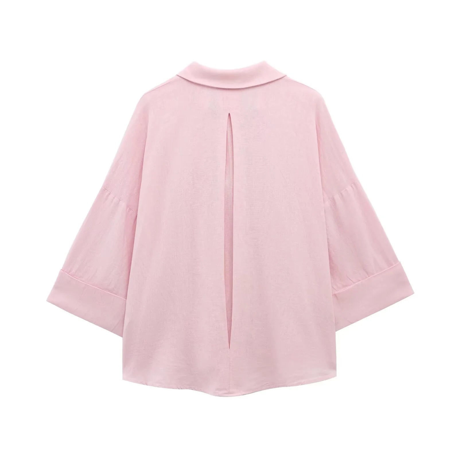 2025 Spring/Summer New Product Women's Clothing Style Light Spring Linen Blended Wide Sleeve Comfortable Shirt