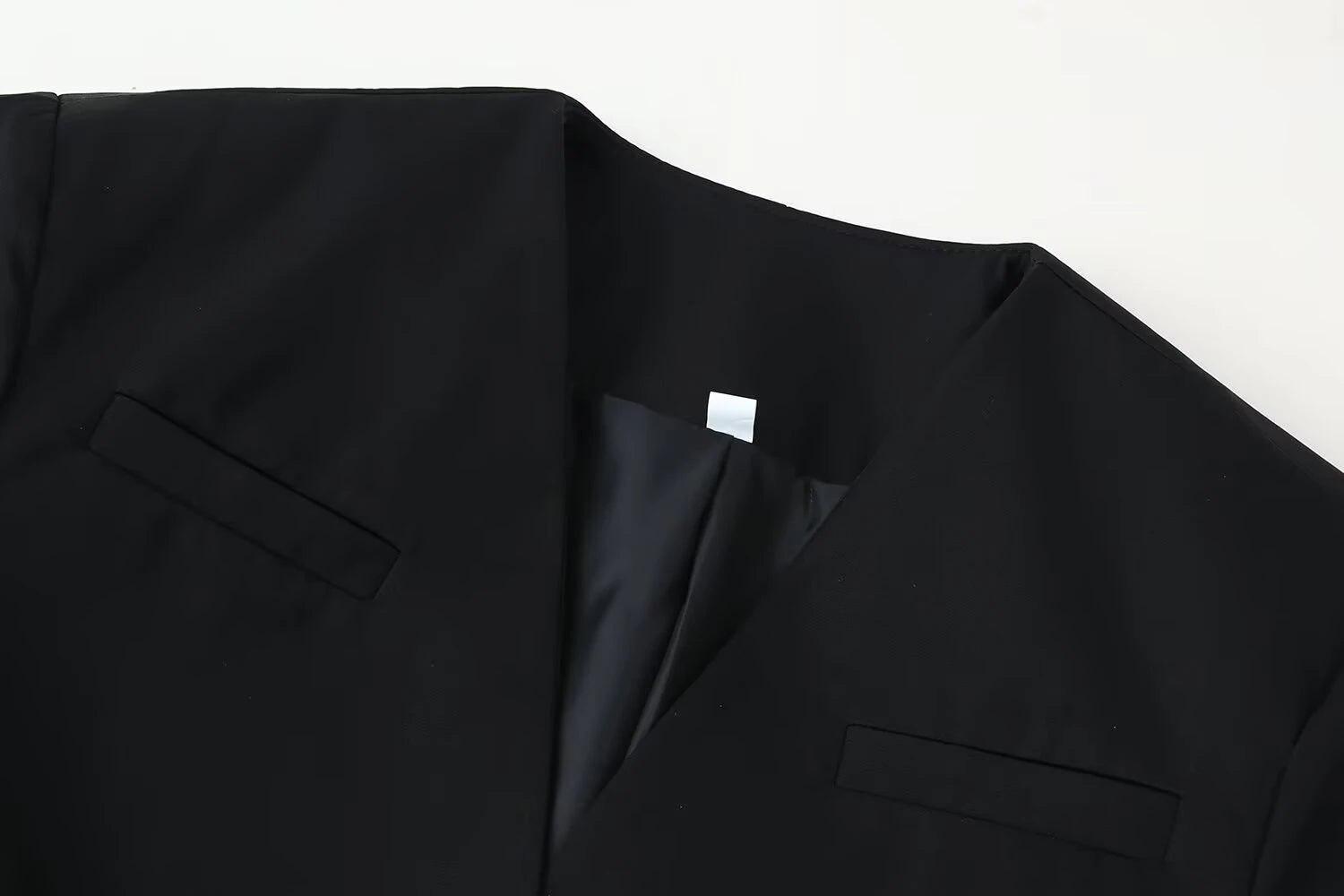 Spring new women's V-neck bubble long sleeved jacket with one button decoration, waist cinching and slimming suit jacket jacket