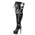 Onlymaker Women Round Toe Platform Over The Knee Boots Buckle Side Zipper Sexy  Party Dress Stiletto Thigh High Boots