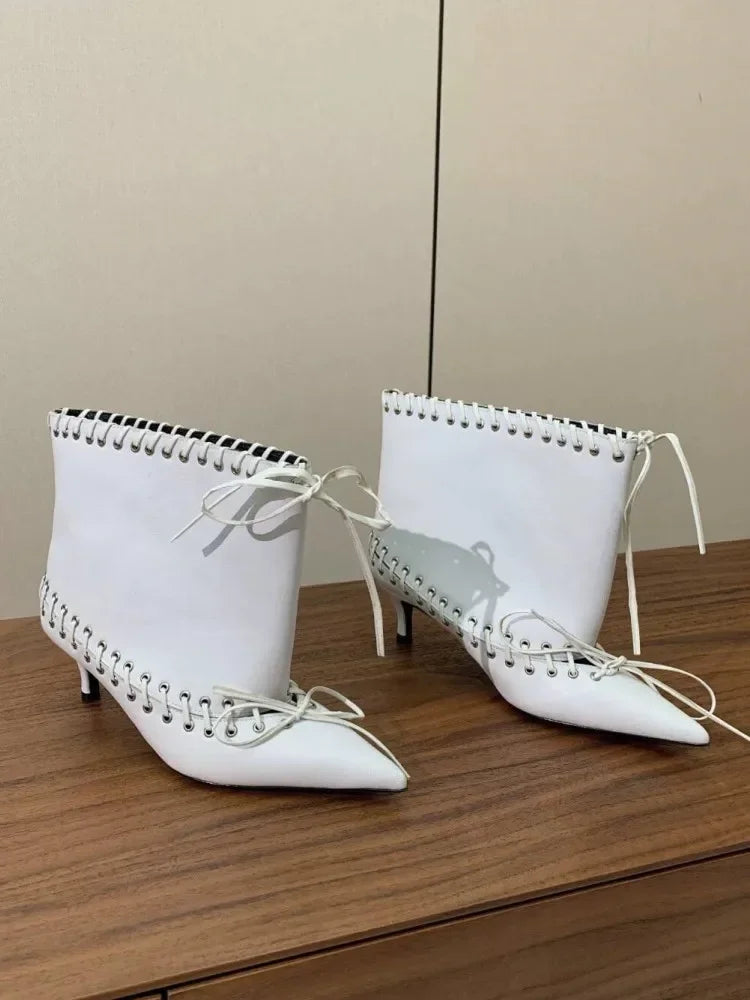 2026 Women's New Slim Fit High Heels, Wide Waist Short Boots, Autumn and Winter Pointed Knee High Boots