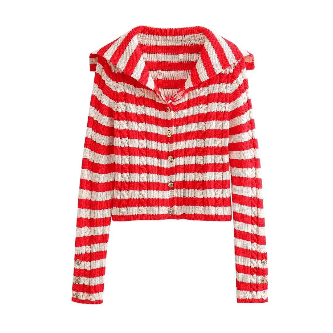 2024 New Women's Clothing European And American Style Fashionable Temperament Casual Versatile Eight Ply Knitted Jacket