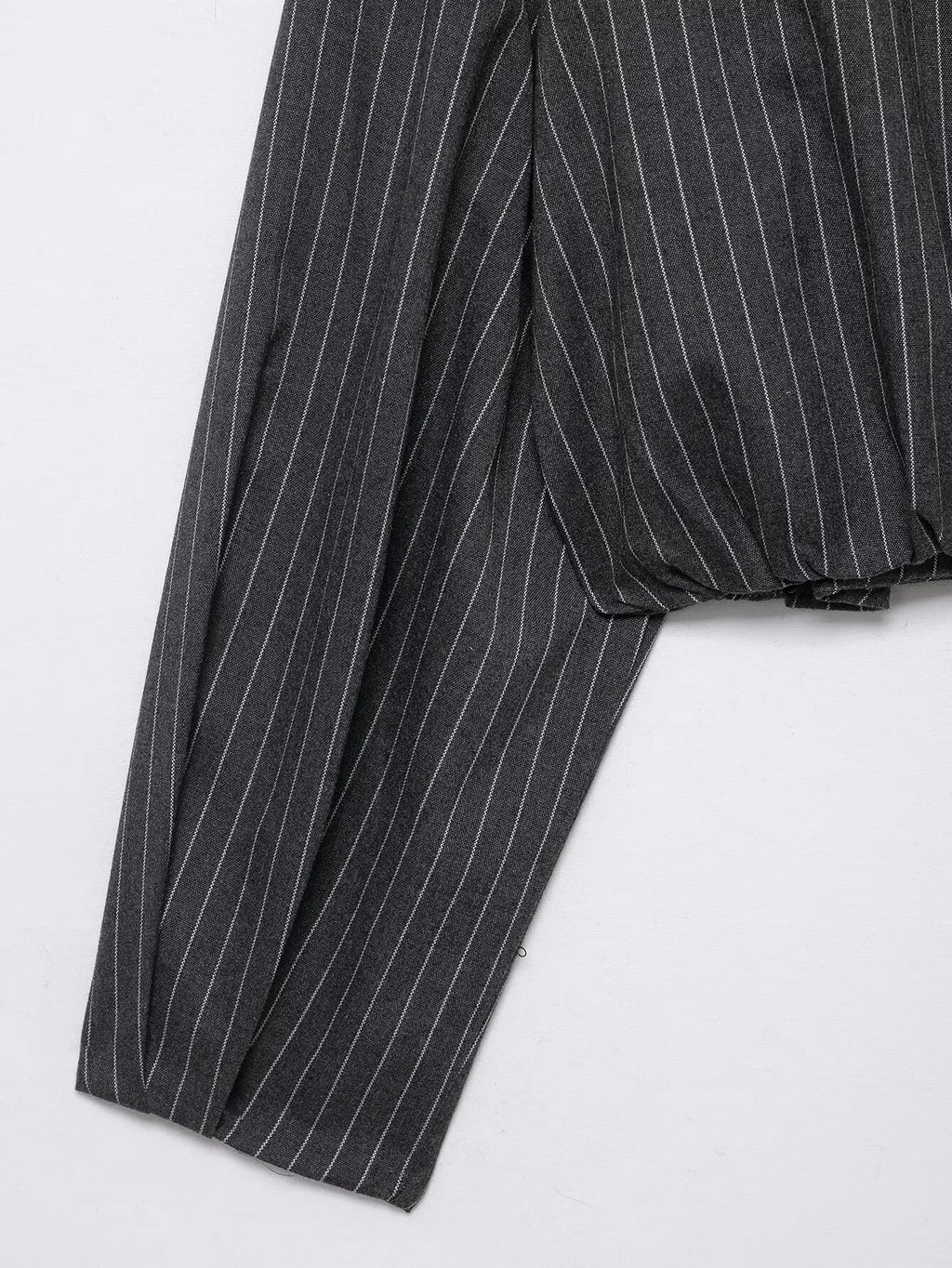 Women Striped Cropped Bomber Jacket Turn-down Collar Spring Summer Short Coat Outerwear