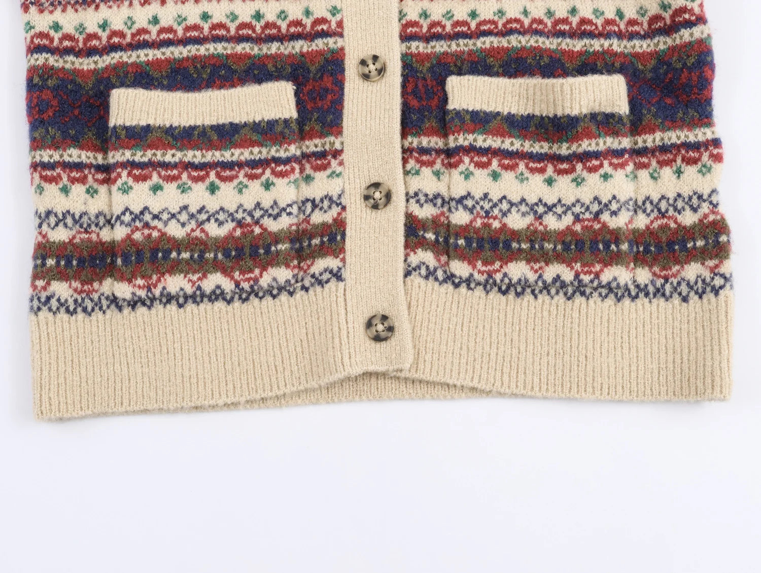 2025 Winter New Arrivals Women's Sweet Loose Crewneck Colorblocked Jacquard Knit Sweater Jacket Pullover