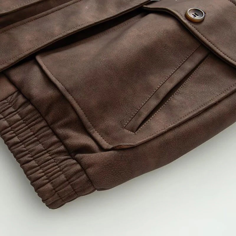 2025 Autumn New Product Women's Clothing American style Flip Collar Anti Velvet Effect Detachable Wool Collar Jacket Coat