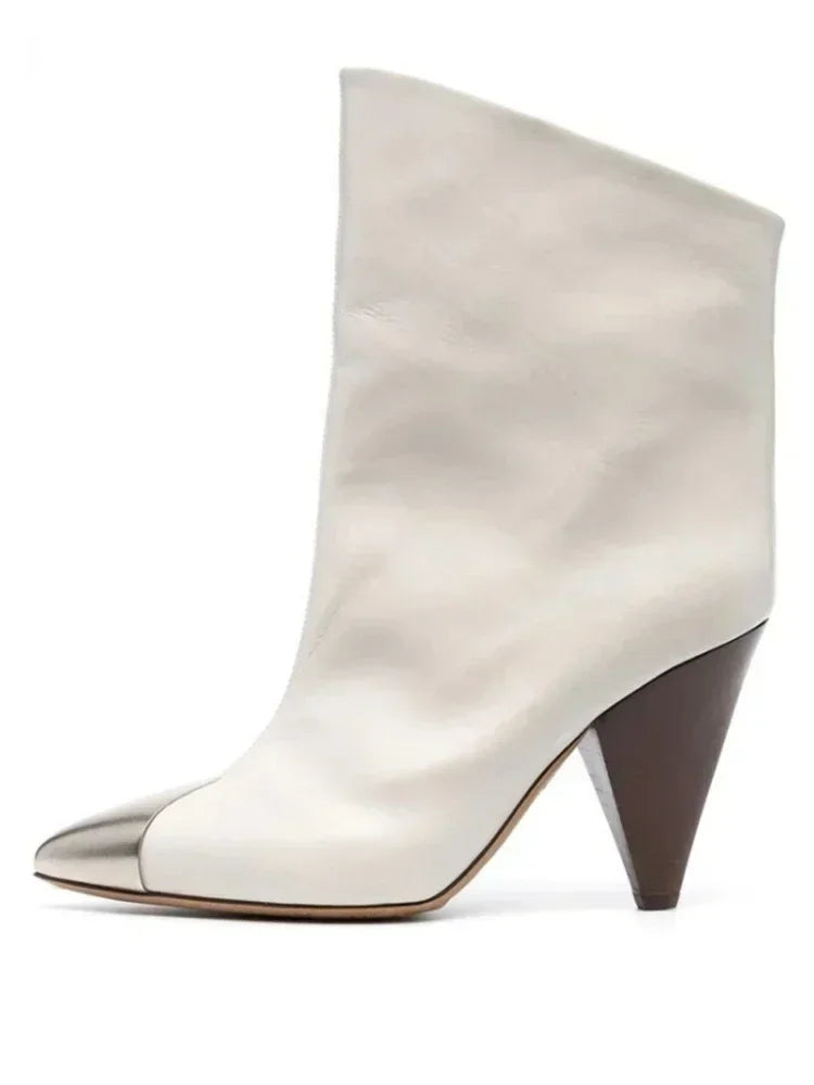 2026 European and American New Pointed Women's Short Boots with Conical High Heels Fashion 34-45 Size Large Women's Long Boots