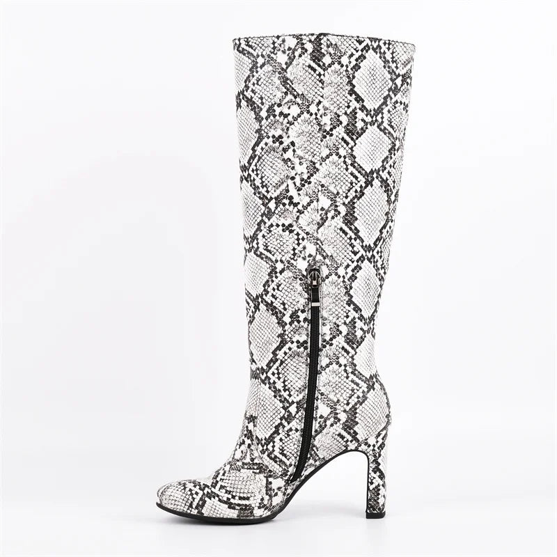 Onlymaker Women Pointed Side Zipper Stiletto Stretch Knee-high Boots Dressy Fashion Sexy Party Winter Boots