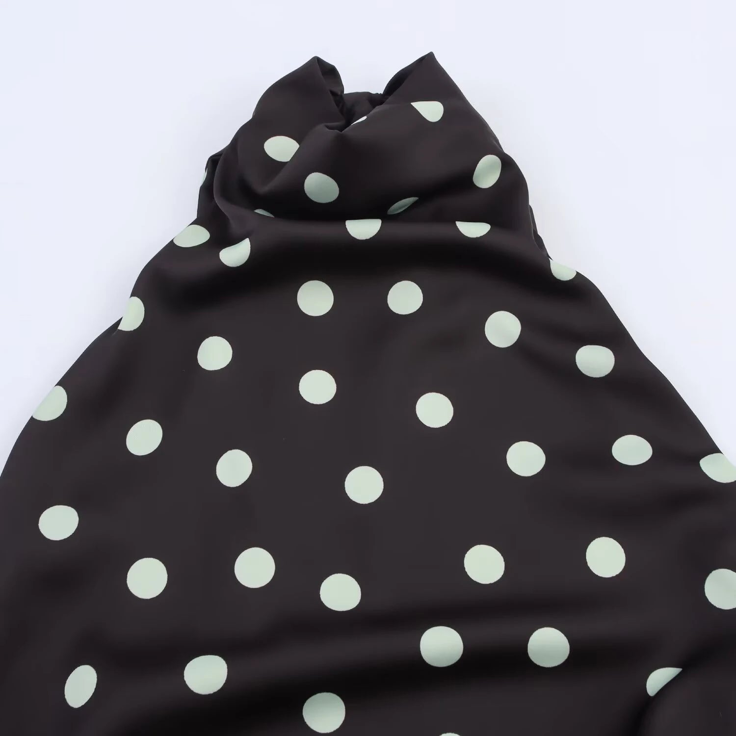 2026 Autumn New Romantic Vacation Storm Point Printed Neck Hanging Collar Bareback Sleeveless Dress