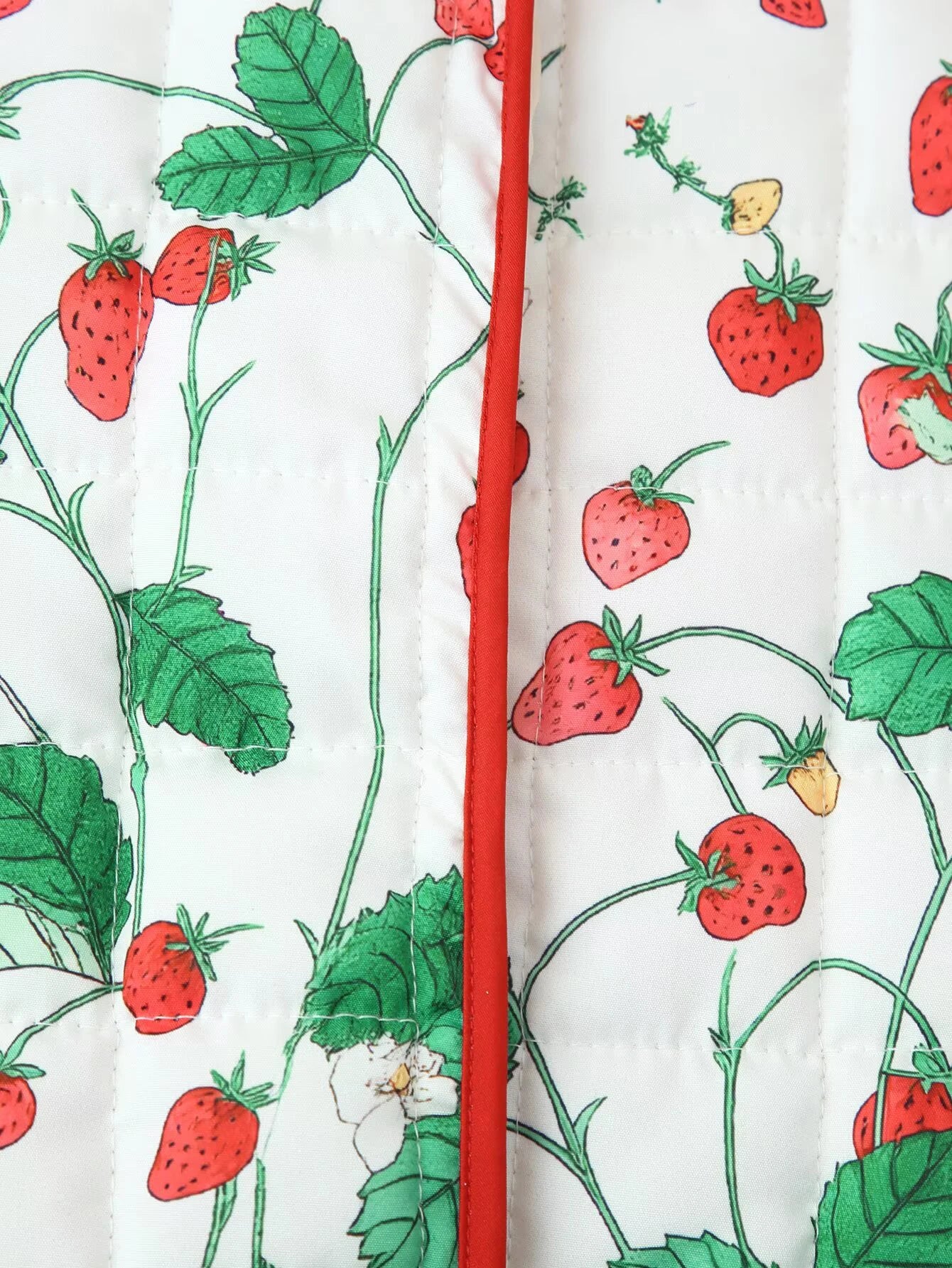 European and American style new women's fashion retro strawberry print loose single breasted cotton casual cotton jacket