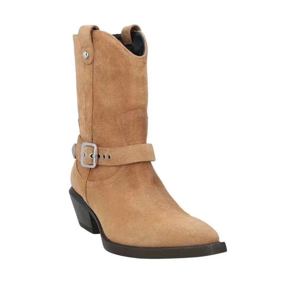 Spring and Autumn Women's Thick High-heeled Short Boots with Pointed Embroidery, Women's Plus Size Short Boots, Knight Boots