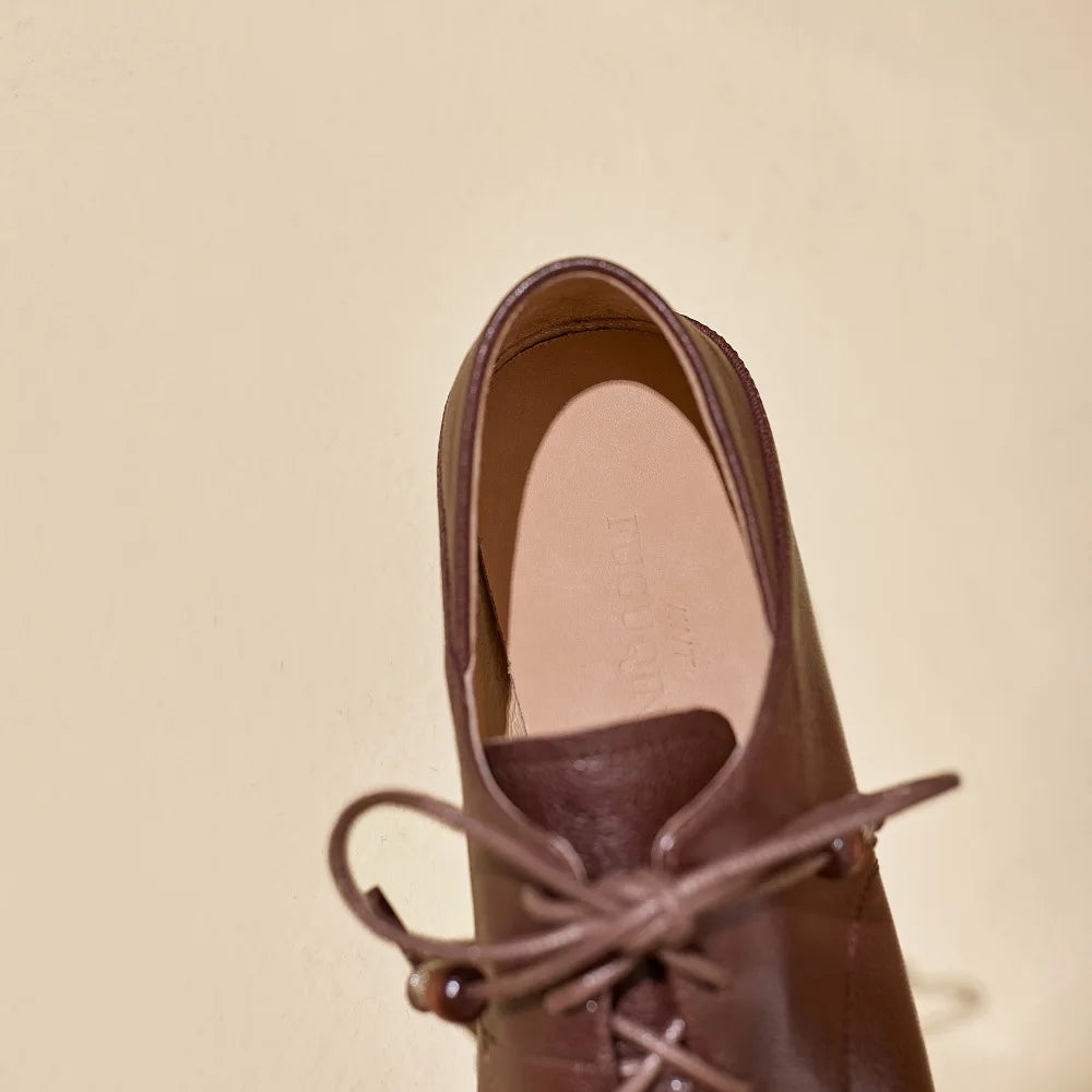 Soft Comfortable Handmade Genuine Leather Casual Shoes For Women Newest Concise Square Toe Lady Footwear 34-40