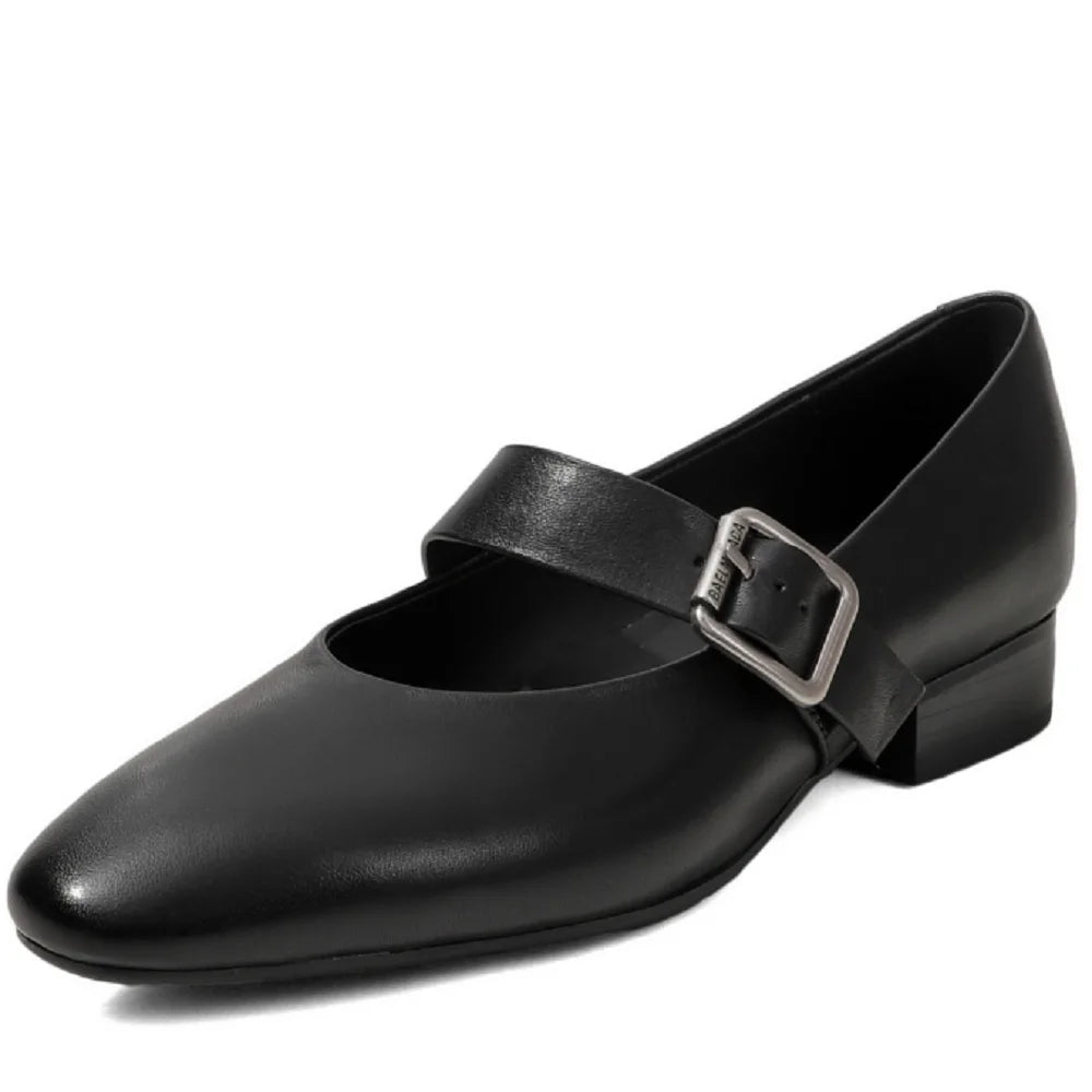 Handmade Genuine Leather Soft comfortable Flat Bottom Women's New Style Shoes Low Heel round Toe Look Synthetic