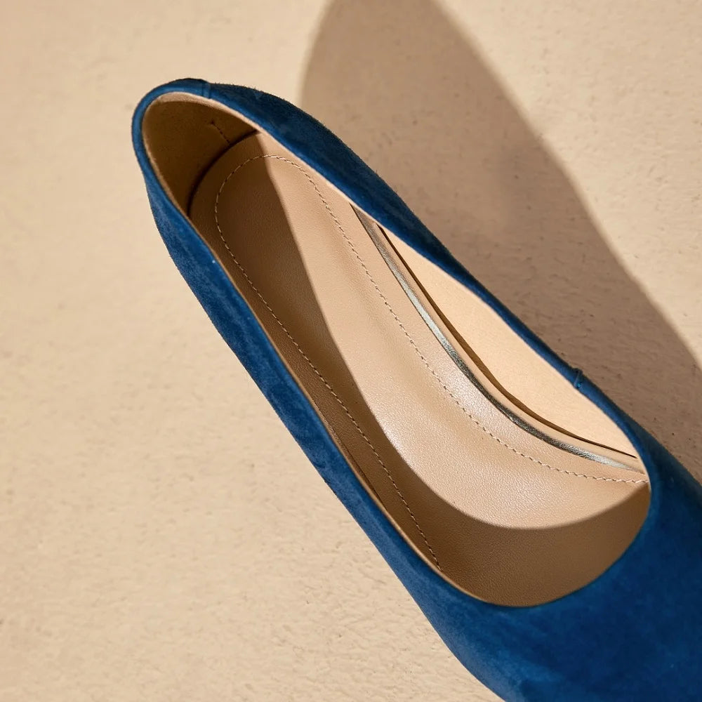 Handmade Genuine Leather Colorful Pointed Toe Stiletto Mid Heels Slip On Fashion Shallow Sexy Wedding Pumps