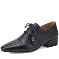Soft Comfortable Handmade Genuine Leather Casual Shoes For Women Newest Concise Square Toe Lady Footwear 34-40