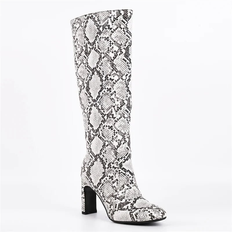 Onlymaker Women Pointed Side Zipper Stiletto Stretch Knee-high Boots Dressy Fashion Sexy Party Winter Boots