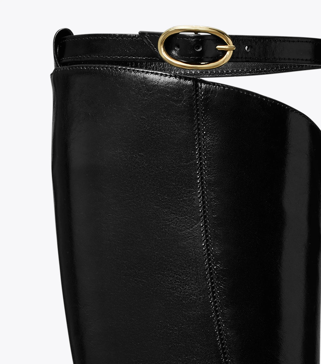 2026 Autumn and Winter, Knee High Women's Boots with Square Toe, Fashionable Black Midsole, Flat Bottom Women's Boots