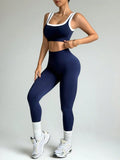 2 pcs Women's Seamless Yoga Sets Sport Leggings Bra Sportswear Woman Gym Outfit Workout Set High Waisted Yoga Clothes Activewear