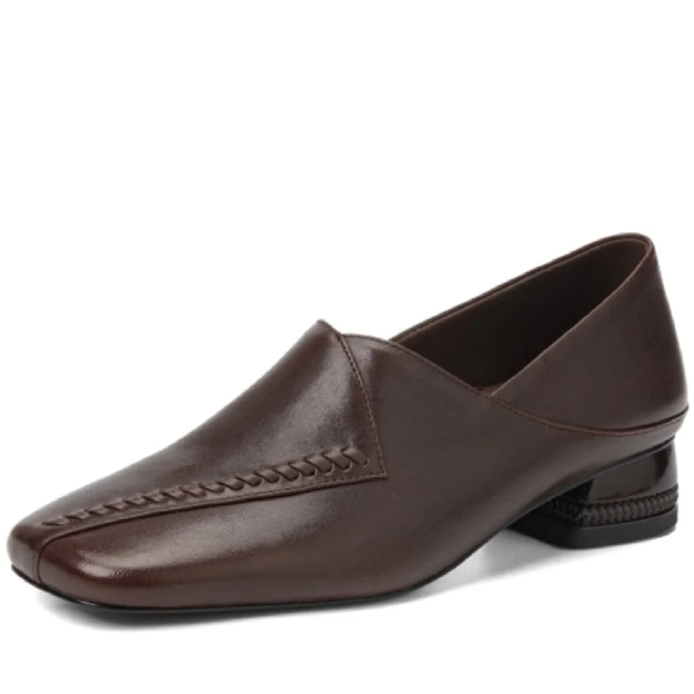 women's Handmade Genuine leather square toe Mid high quality soft comfort casual 34-40