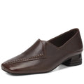 women's Handmade Genuine leather square toe Mid high quality soft comfort casual 34-40